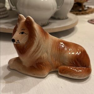 Ceramic Collie Dog Figurine